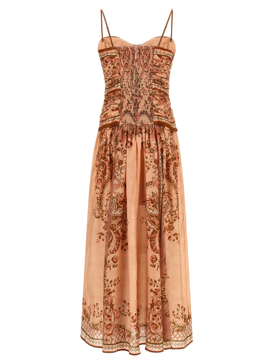 Multicolor Silk Midi Dress