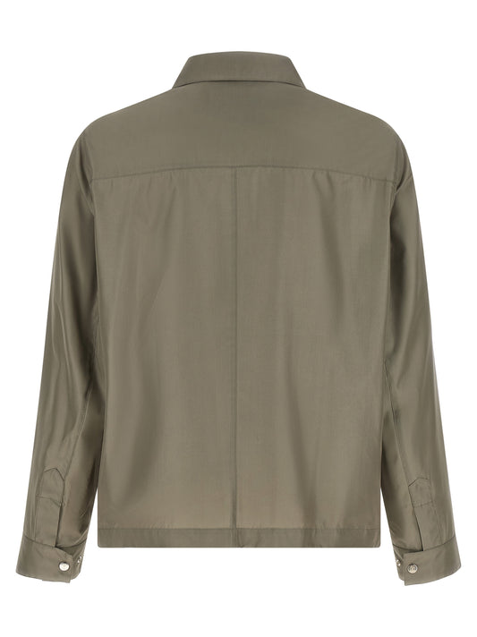 Bicolor Silk Full-Length Jacket