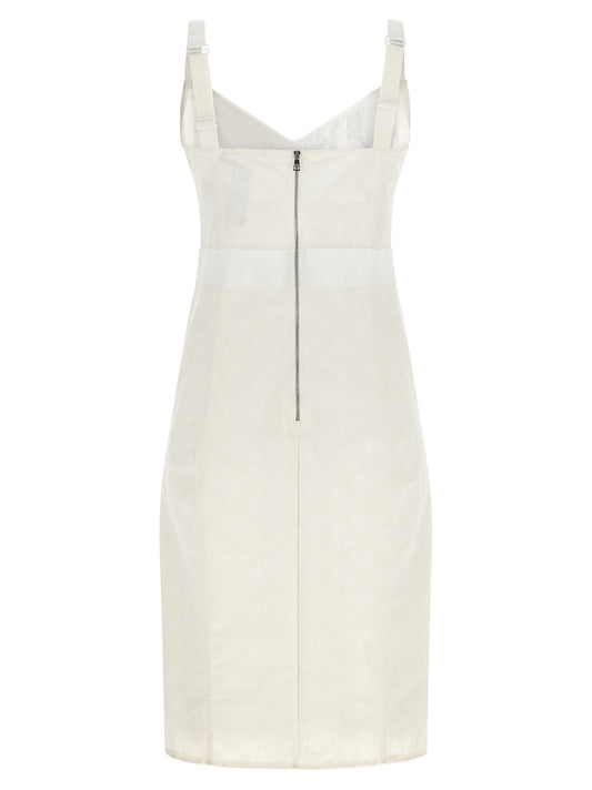 White Polyamide Midi Dress