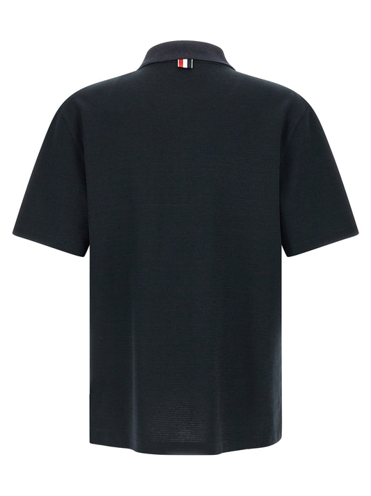 Blue Cotton Polo Shirt