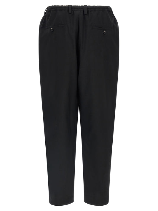 Black Virgin Wool Cropped Pants