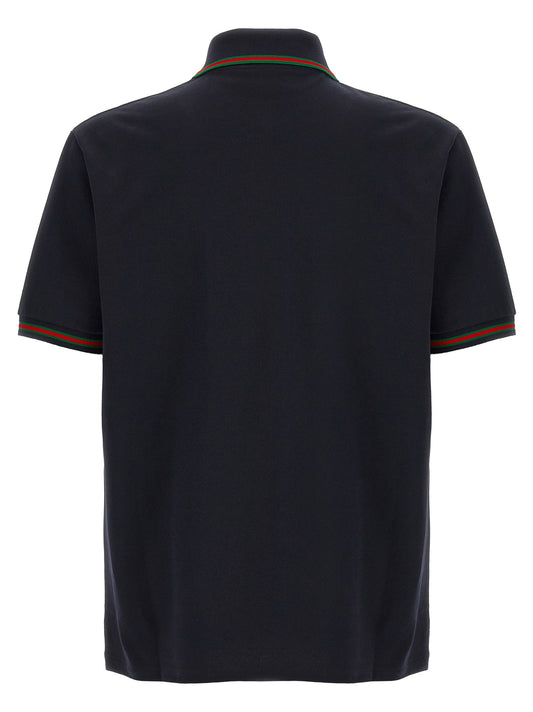 Blue Cotton Polo Shirt