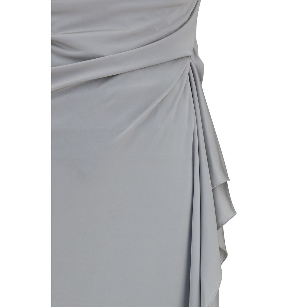 Gray Viscose Casual Dress