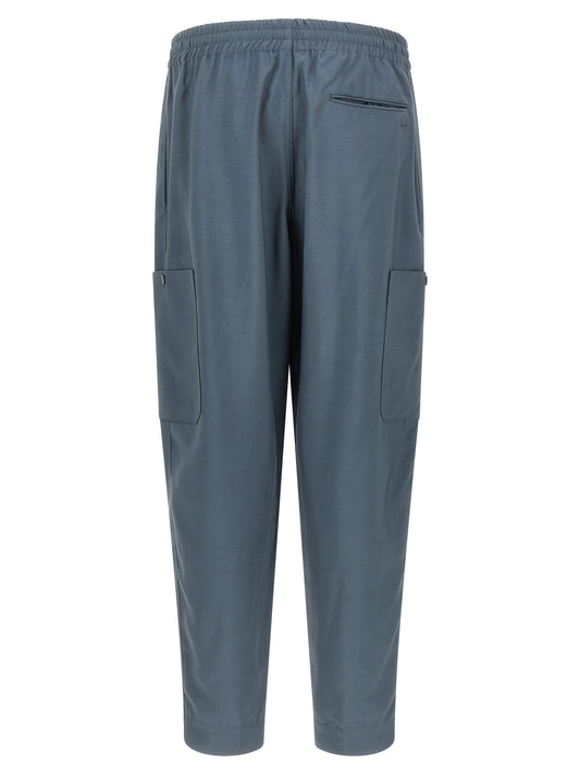 Gray Wool Cargo Pants