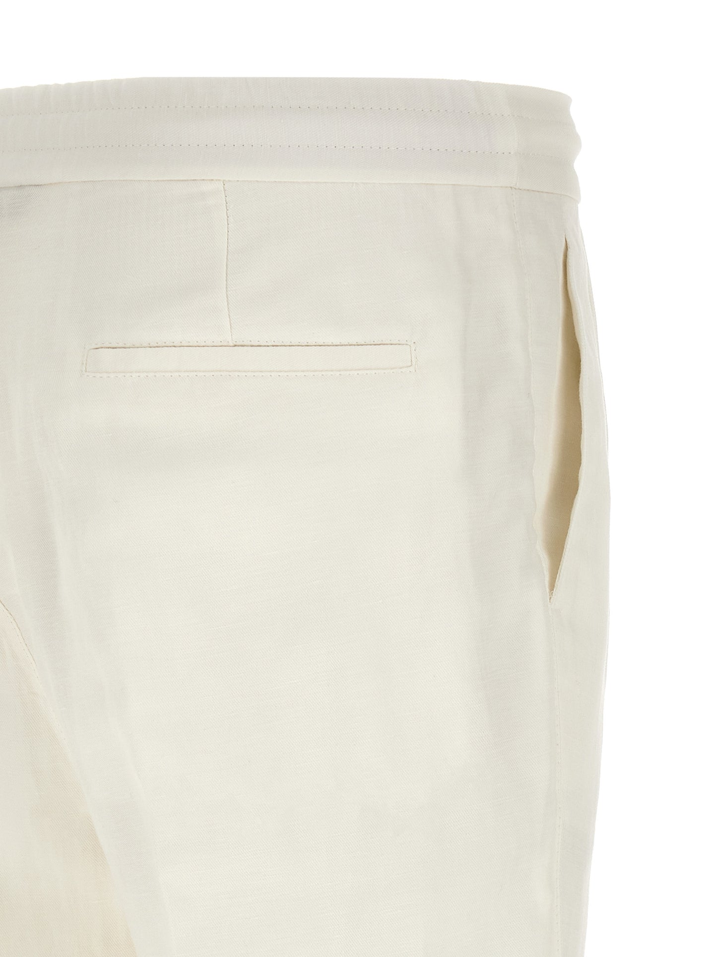 White Linen Casual Pants