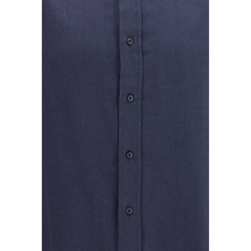 Blue Cotton Dress Shirt