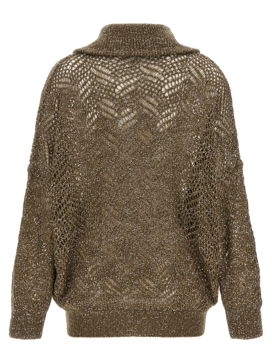 Brown Polyamide Cardigan