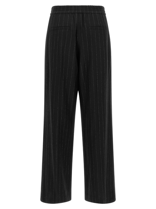Blue Virgin Wool Casual Pants