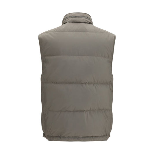 Gray Polyester Sleeveless Jacket