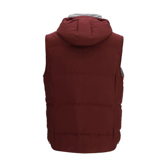 Bordeaux Polyester Sleeveless Jacket