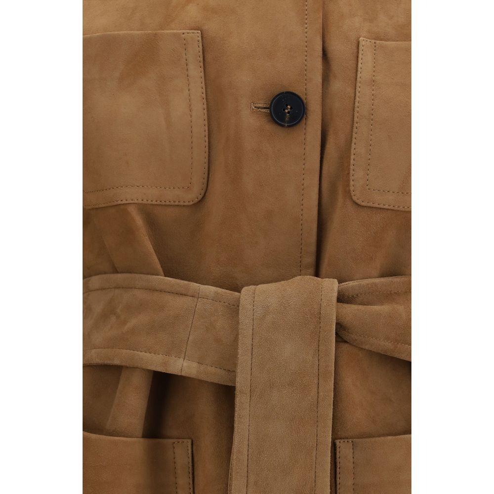 Brown Lamb Leather Full-Length Jacket