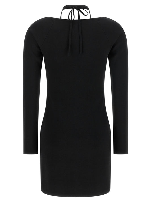 Black Viscose Short Dress