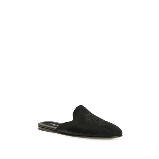 Black Calf Leather Bos Taurus Mules