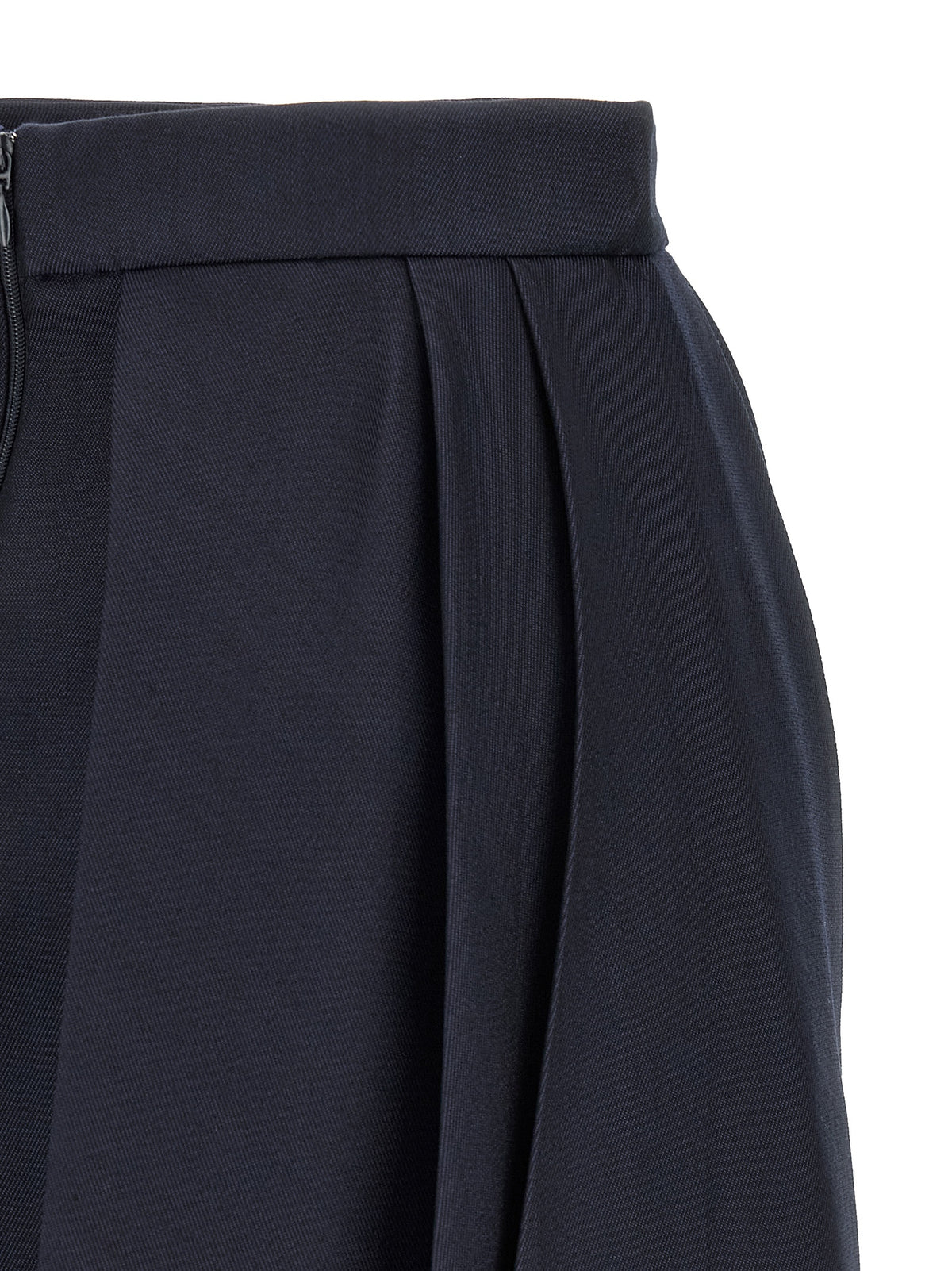 Blue Virgin Wool Long Skirt