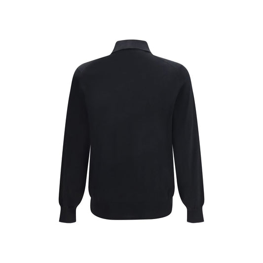 Black Cotton Polo Shirt