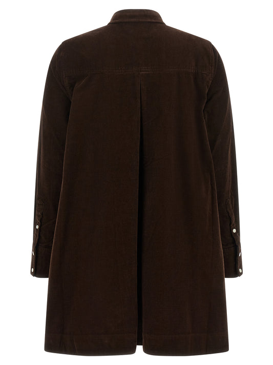 Brown Cotton Short Dress