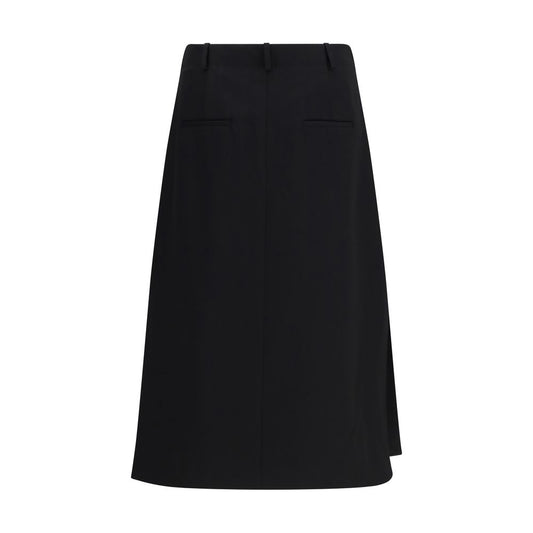 Black Wool Oves Aries Midi Skirt
