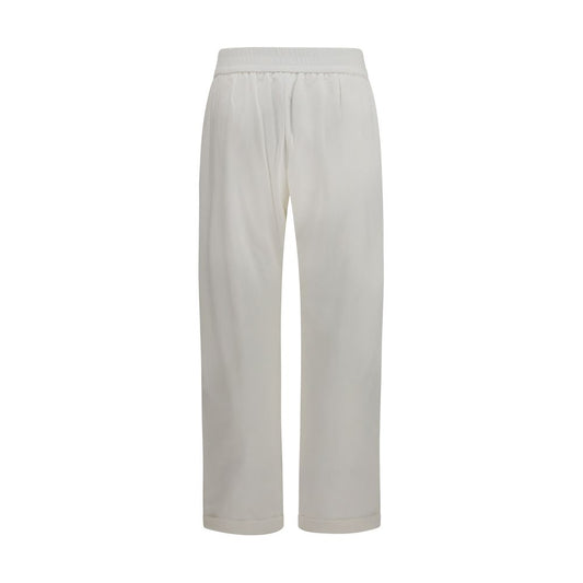 White Cotton Athletic Pants