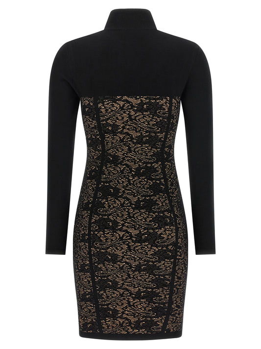 Black Viscose Short Dress