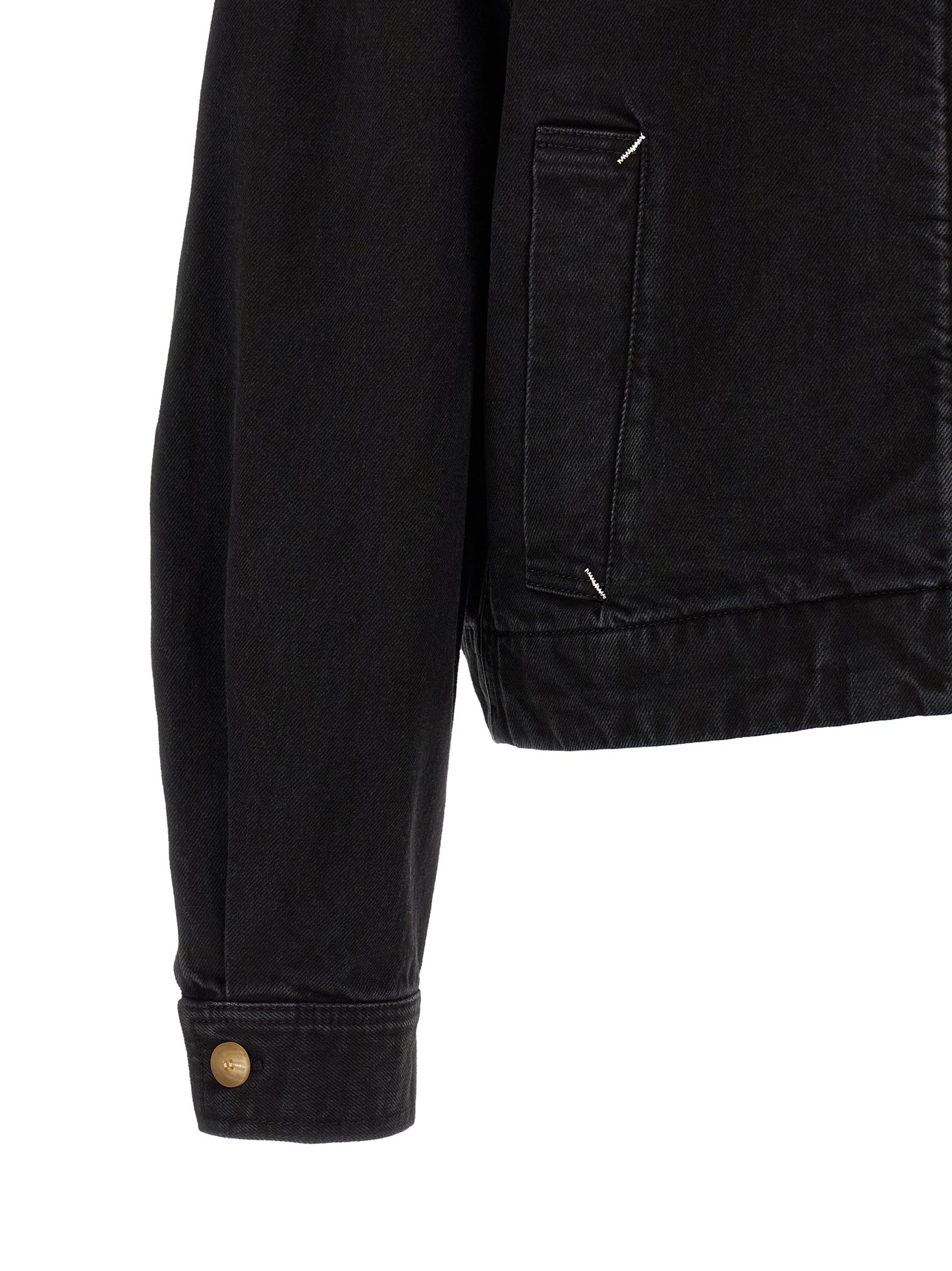 Black Cotton Denim Jacket