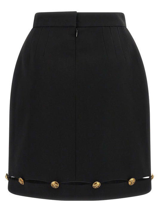 Black Virgin Wool Long Skirt