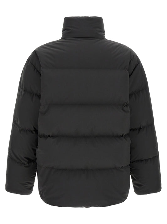 Black Polyester Full-Length Jacket