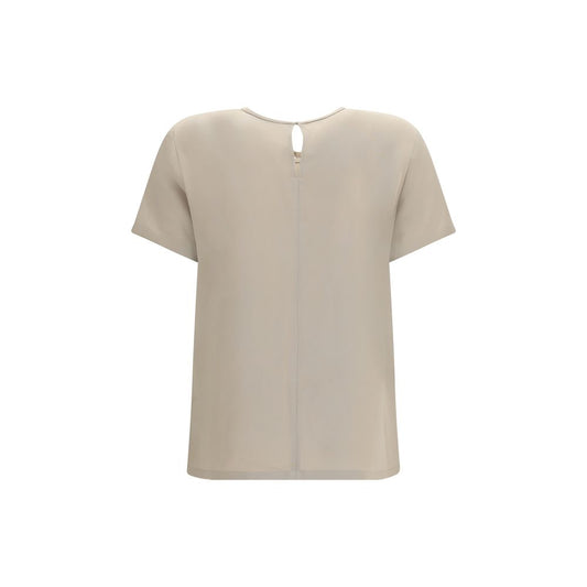 Beige Silk T-Shirt