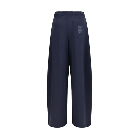 Blue Polyamide Casual Pants