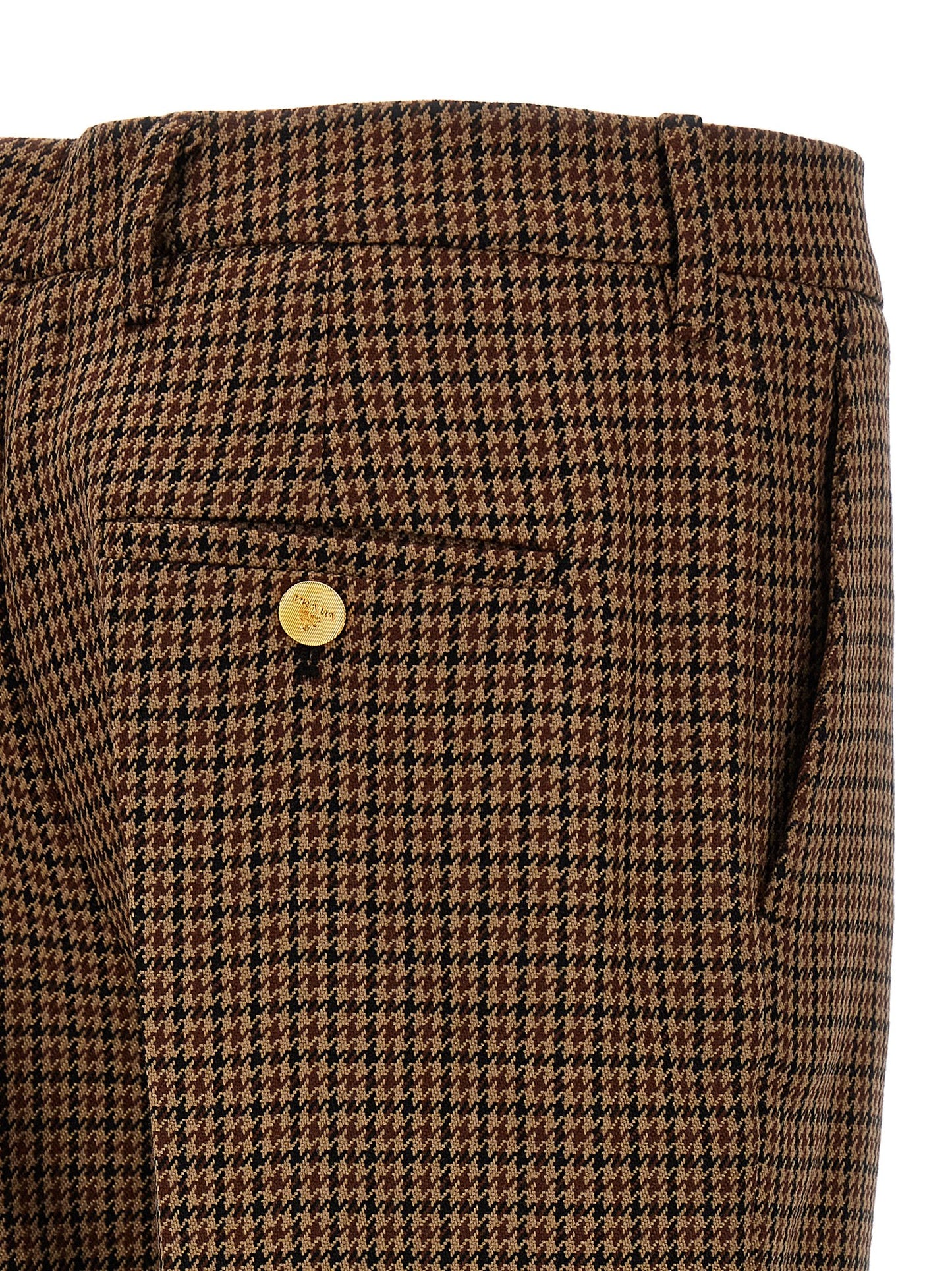 Brown Virgin Wool Casual Pants