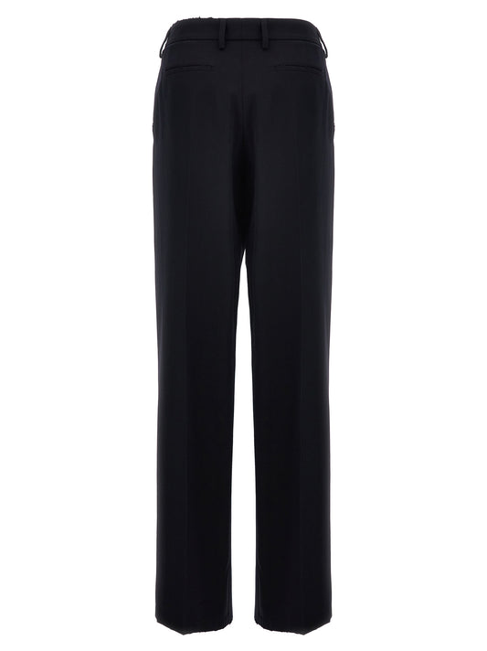 Blue Wool Casual Pants