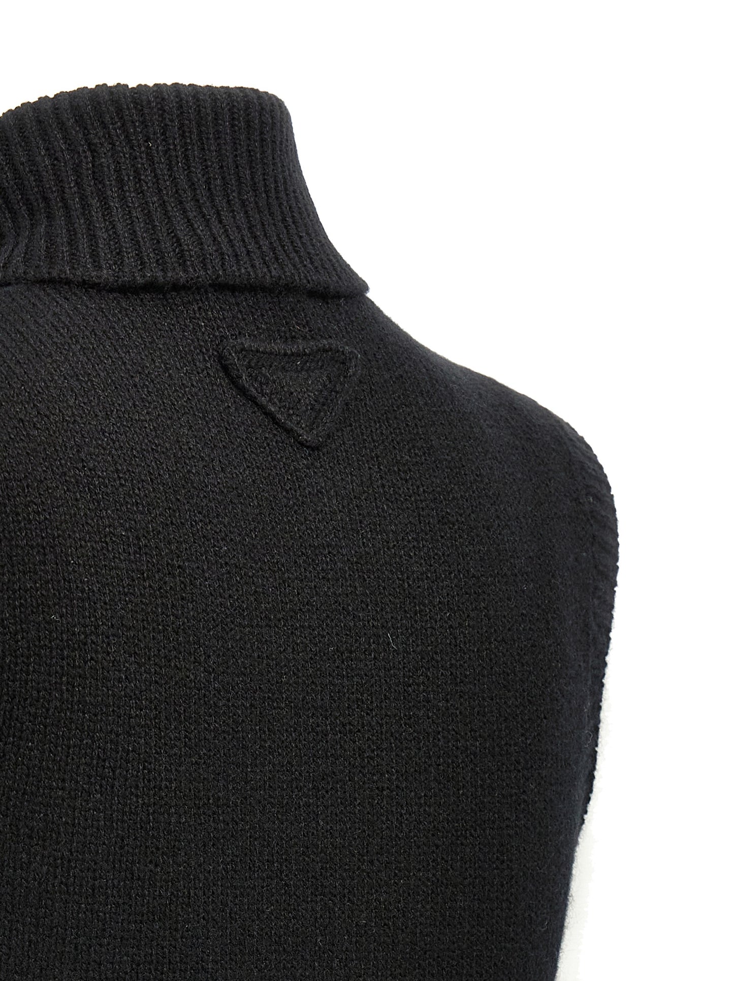 Black Cashmere Sleeveless Jacket