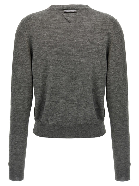 Gray Virgin Wool Cardigan