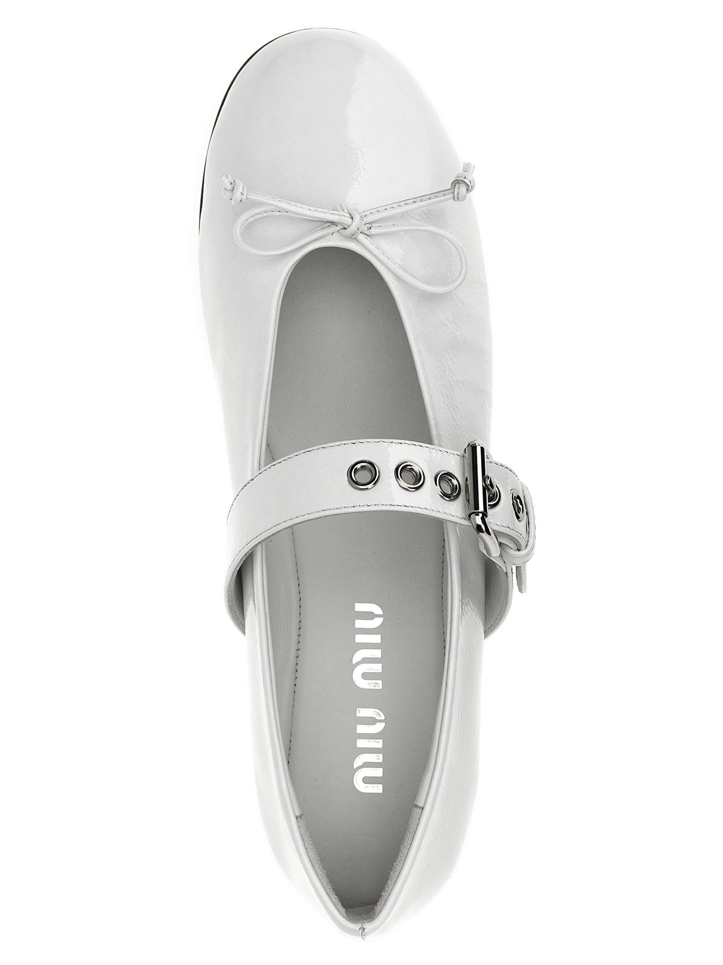 White Calfskin Ballet Flats