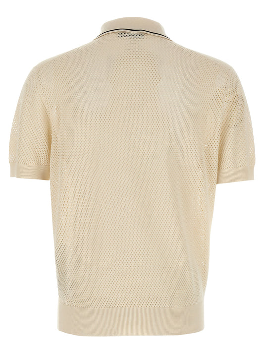 White Silk Polo Shirt