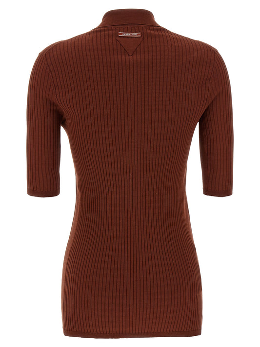 Brown Cotton Polo Shirt