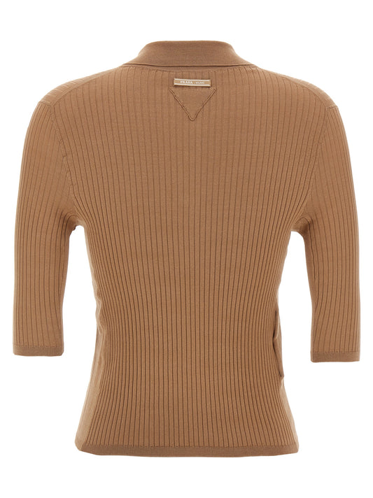 Beige Cotton Polo Shirt