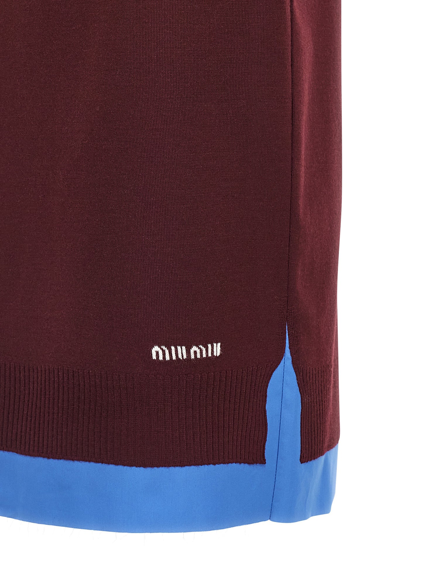 Bordeaux Virgin Wool Midi Skirt