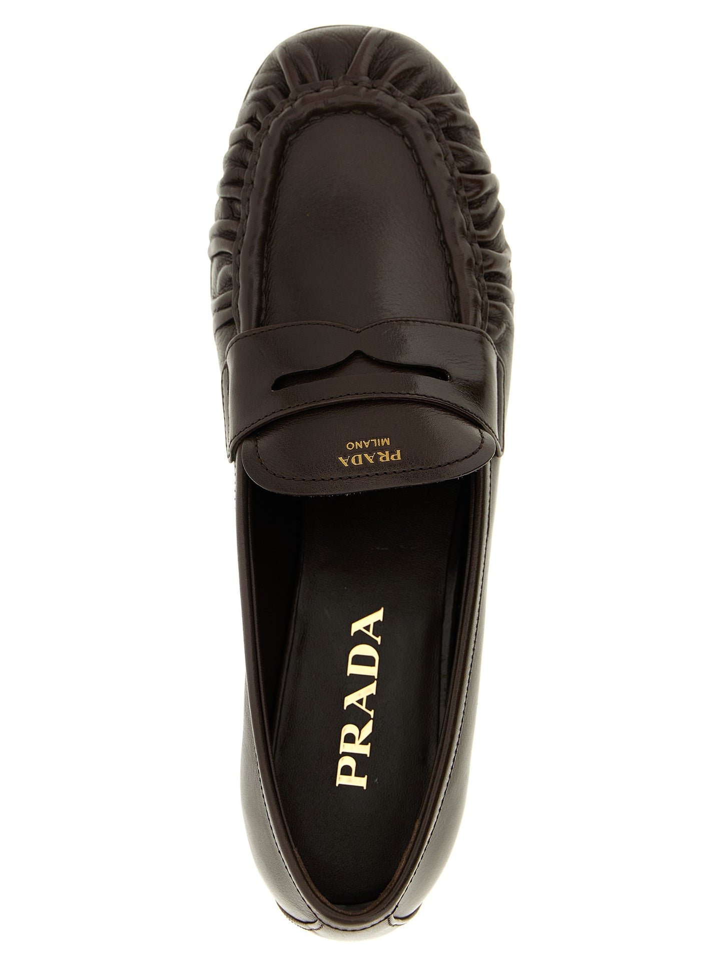 Brown Buffalo Leather Slip-On Loafers