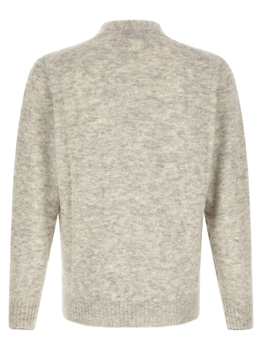 Gray Alpaca Leather Cardigan