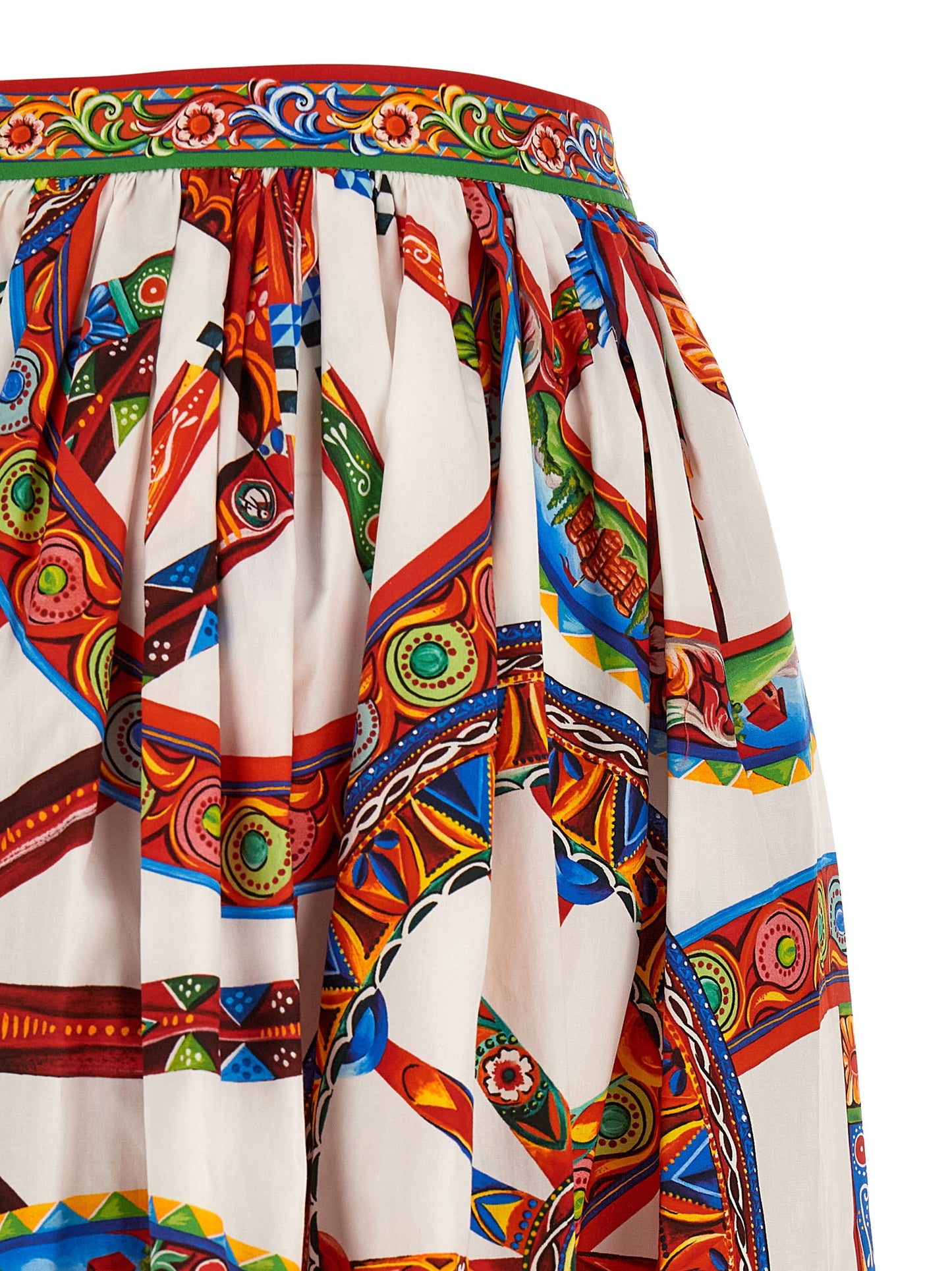 Multicolor Cotton Midi Skirt