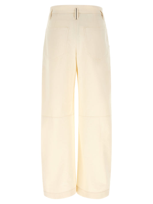 White Cotton Casual Pants