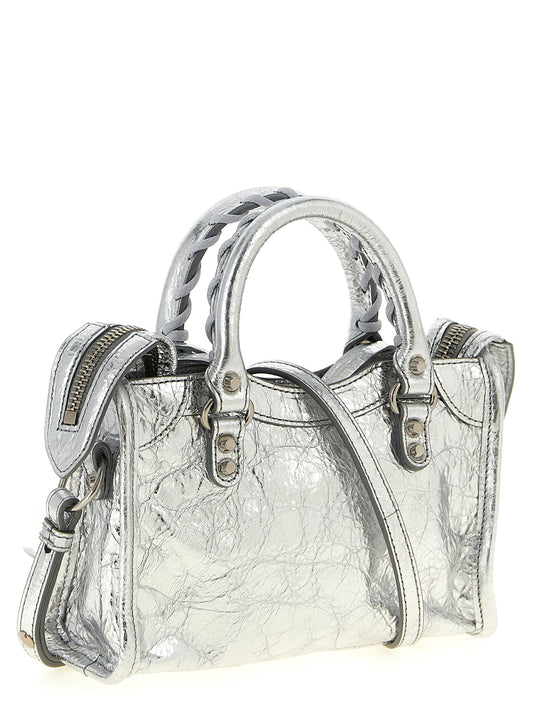 Silver Lamb Leather Crossbody Bag