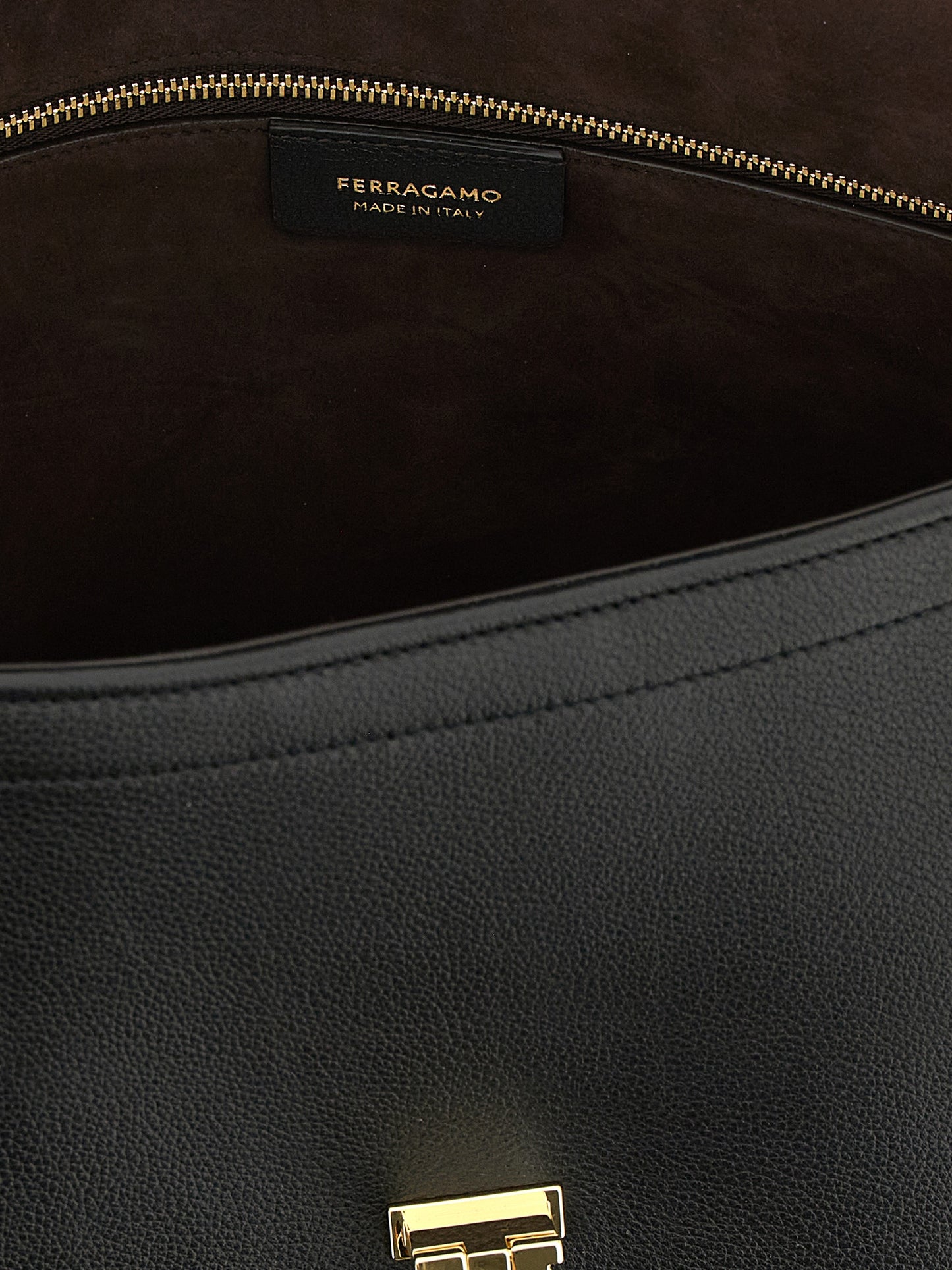 Black Calfskin Shoulder Bag