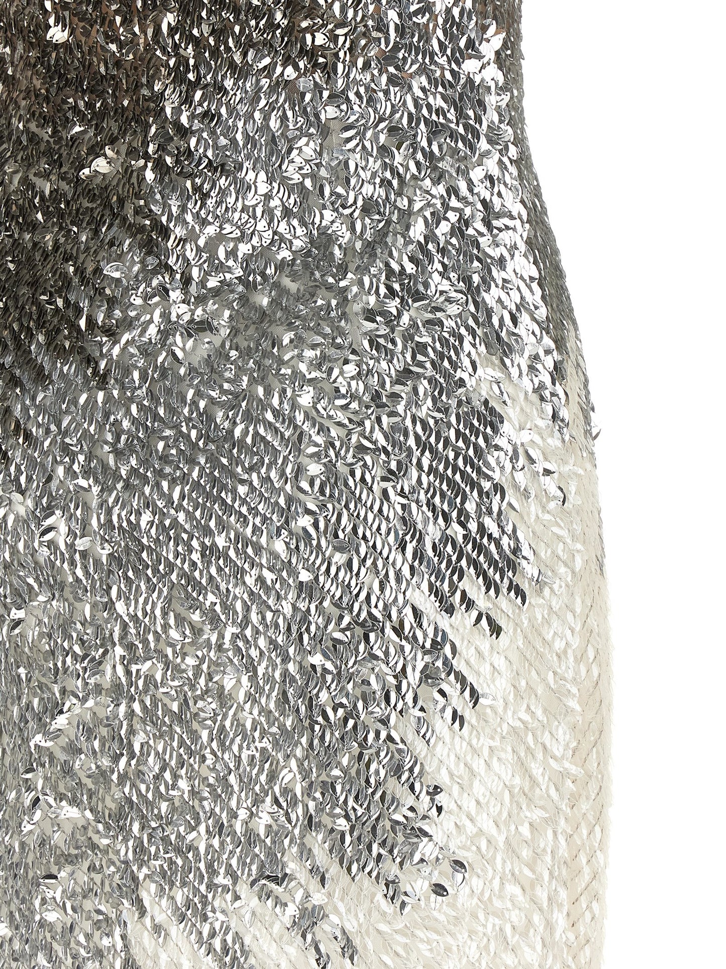 Silver Polyamide Midi Dress