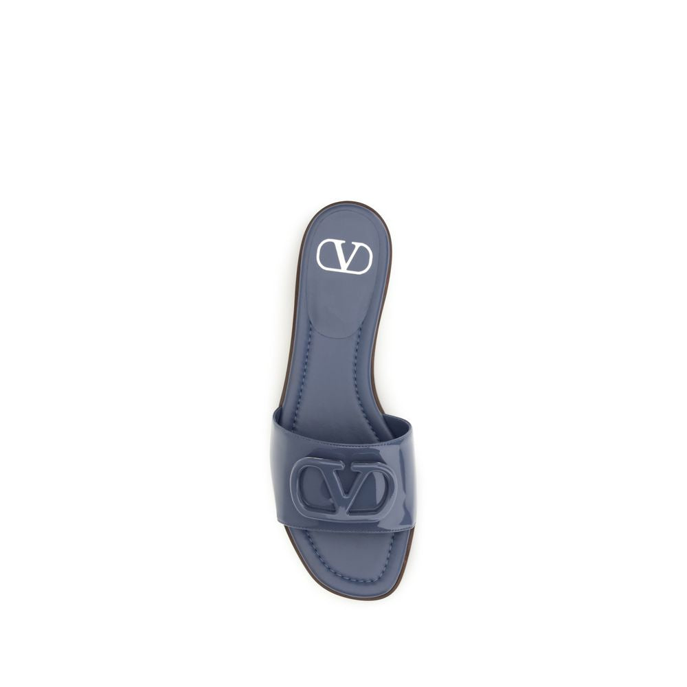 Blue Calf Leather Bos Taurus Flat Sandals