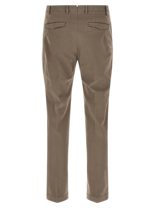 Beige Cotton Casual Pants