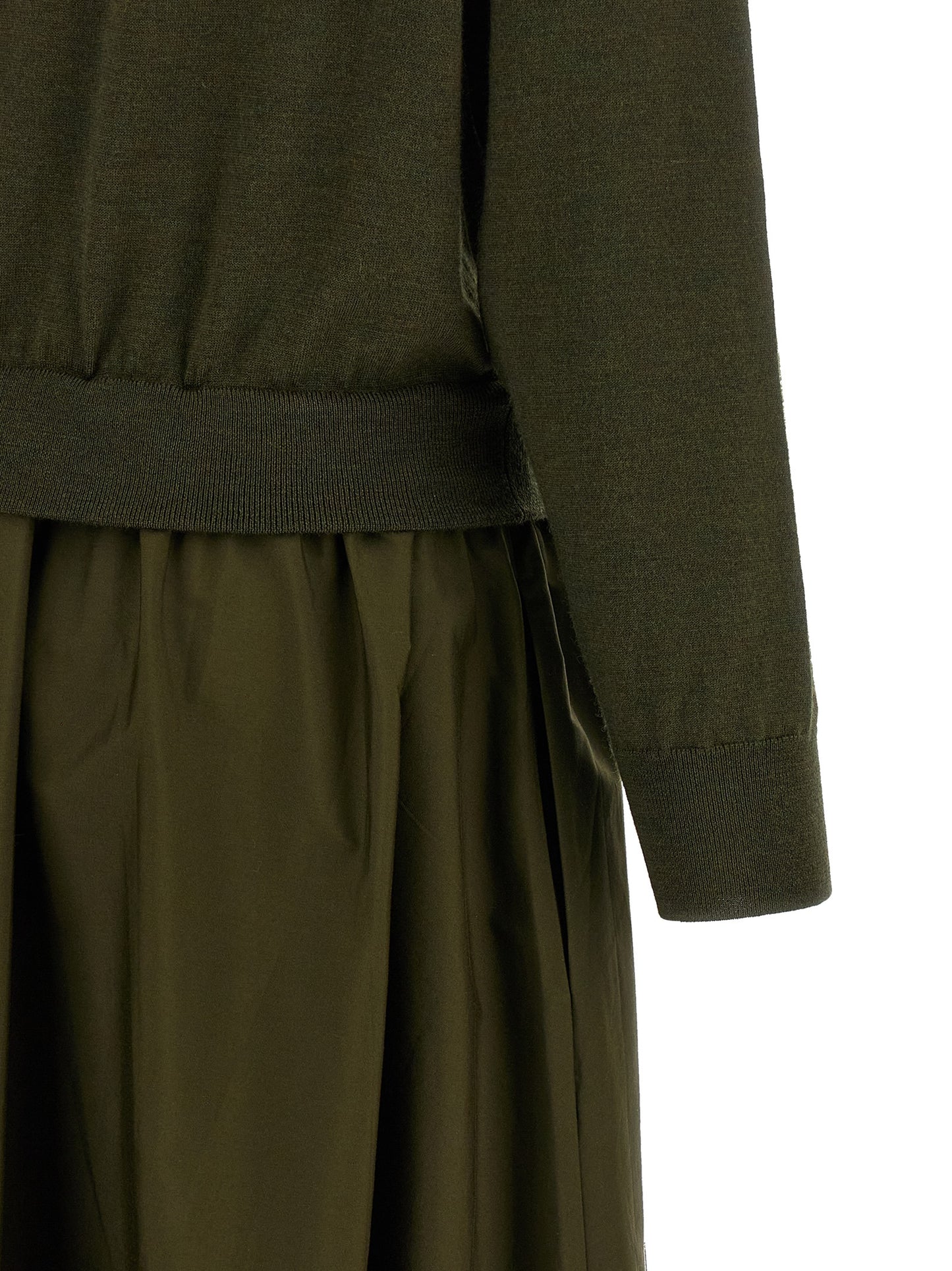 Bicolor Wool Long Dress