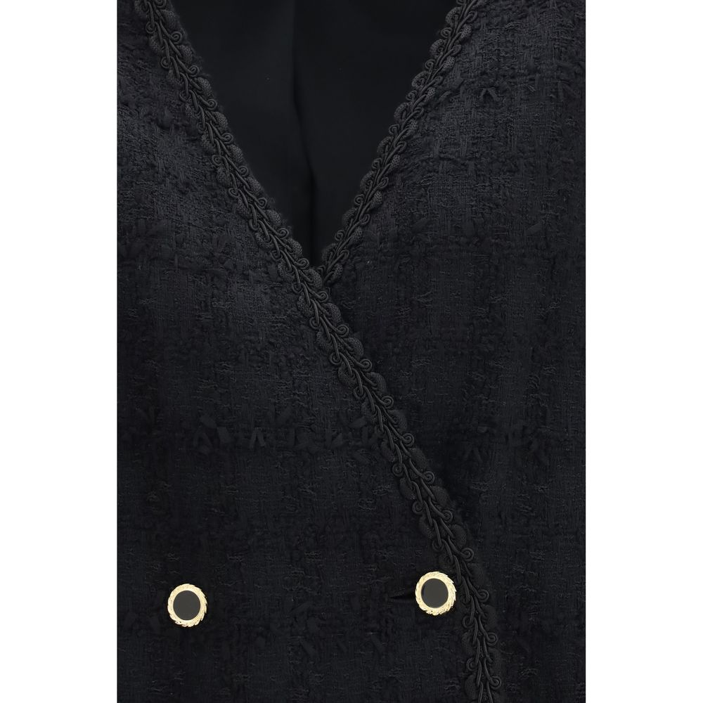 Black Cotton Full-Length Jacket