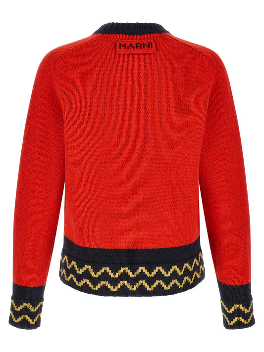 Red Wool Cardigan