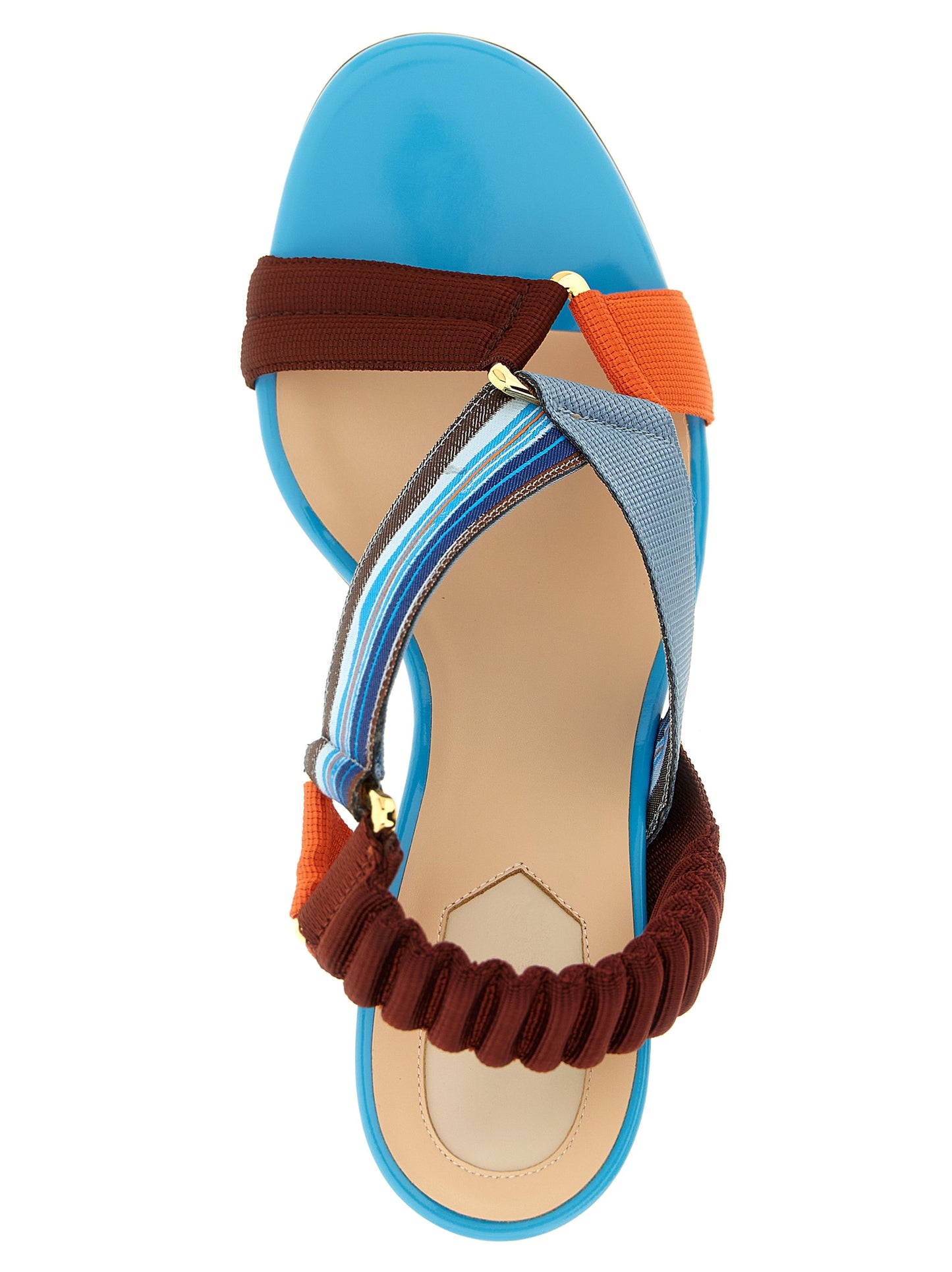 Multicolor Viscose Strap-On Sandals